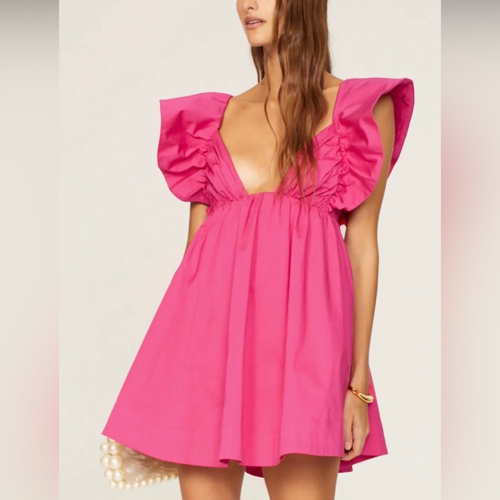 For Love And Lemons Pink Clementine Mini Dress